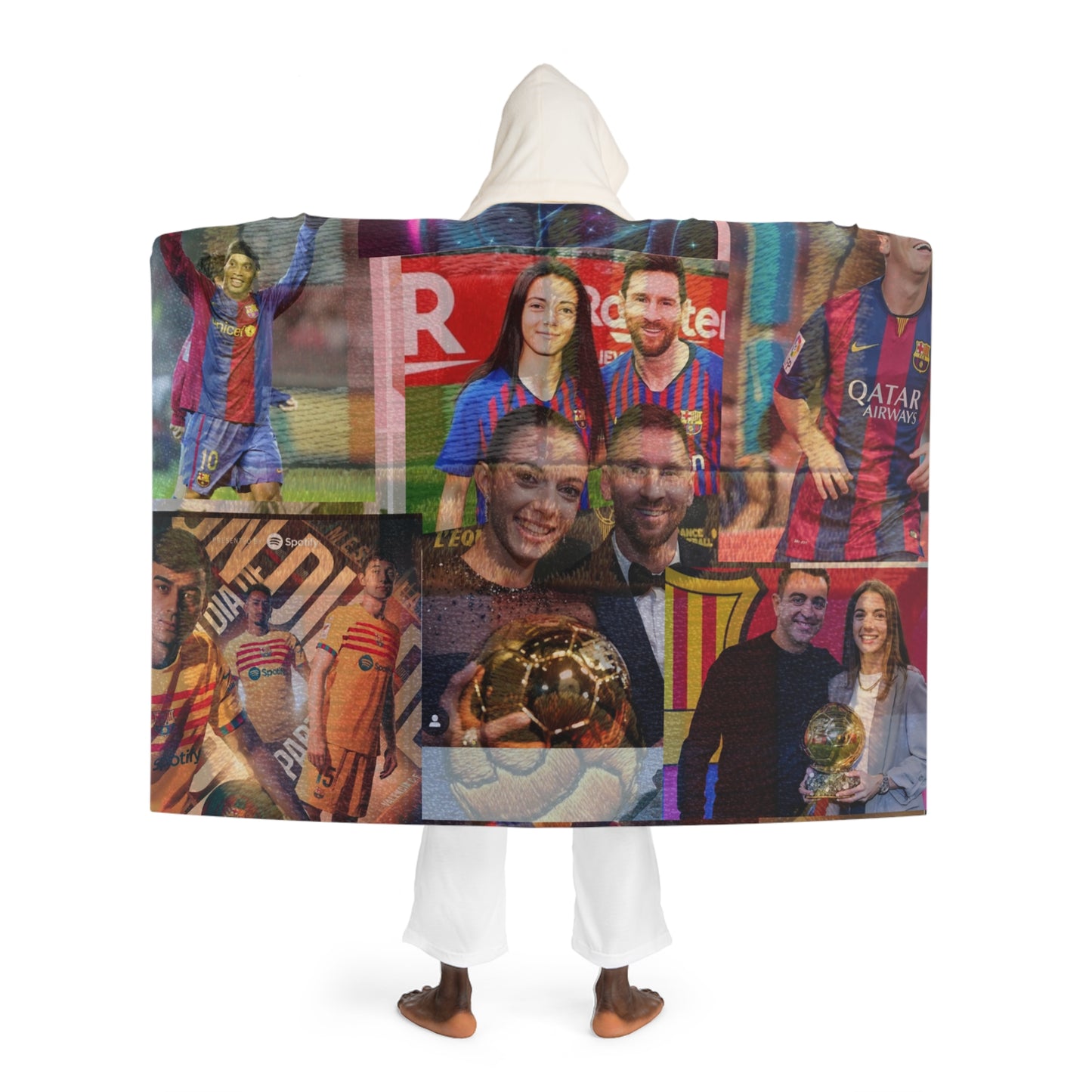 Barcelona Legend Hooded Sherpa Fleece Blanket