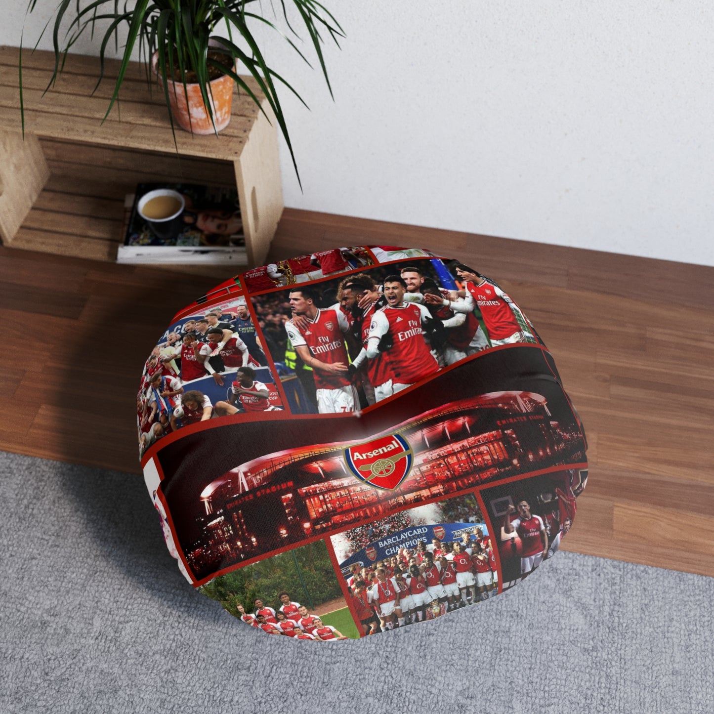 Arsenal Soft Tufted Floor Pillow, Round