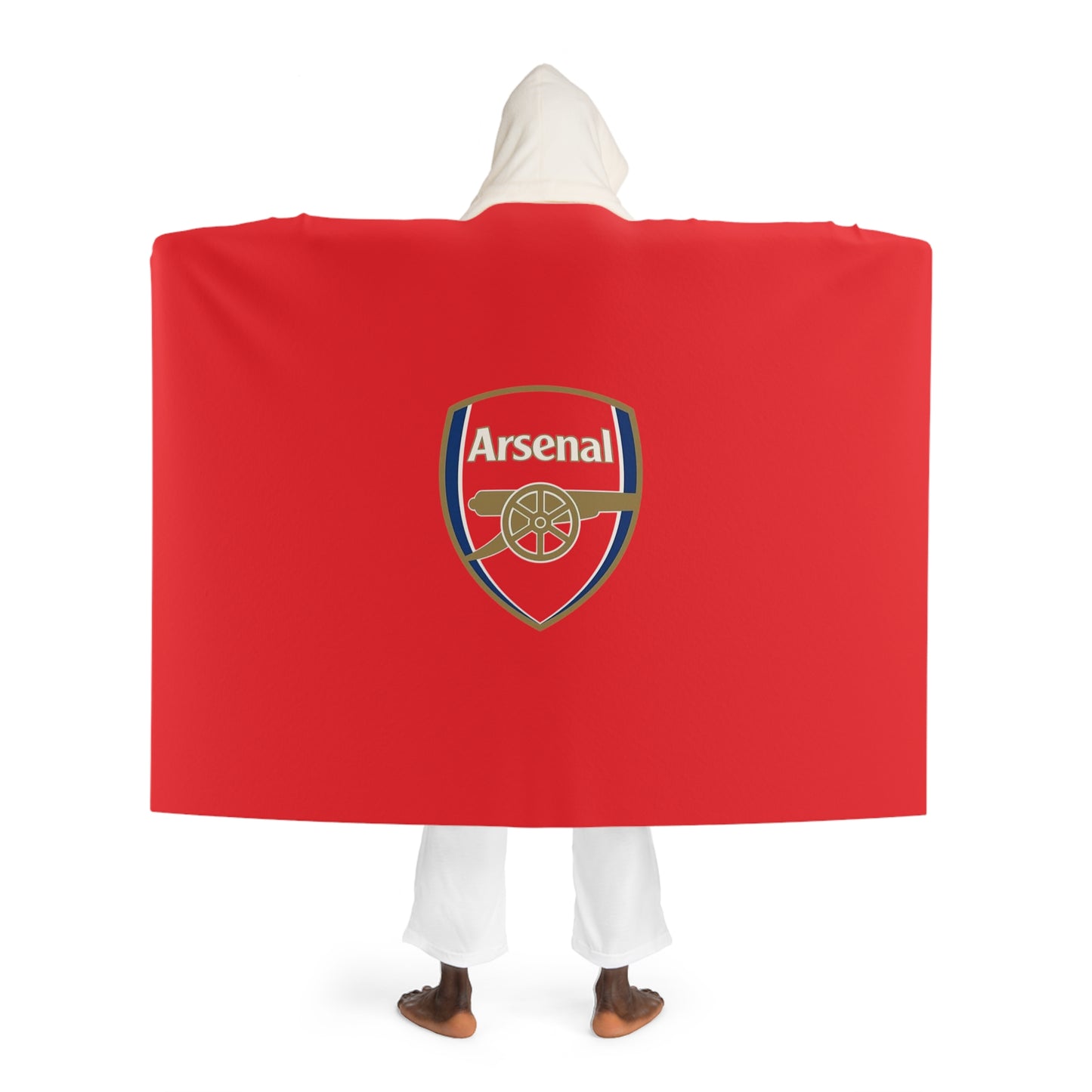 Arsenal Hooded Blanket - Cozy Sherpa Fleece Throw, Gunners Fan Gift, Soccer Club FC, Football Team, Winter Home Decor